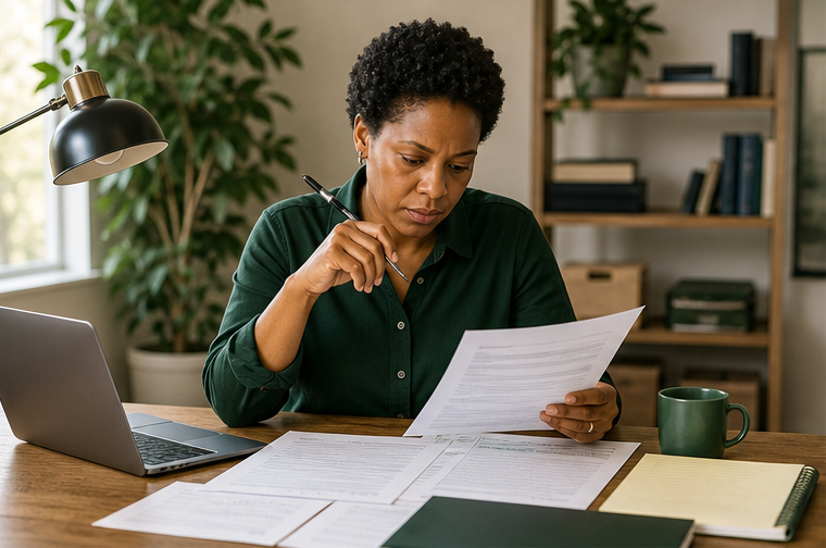 Small-business owner reviewing an official public solicitation